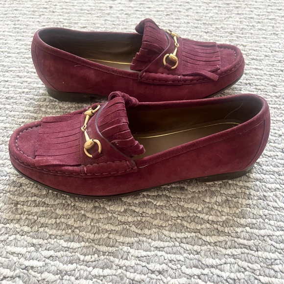 Gucci Loafer suede gold hardware with fringe 36 - Picture 4 of 5